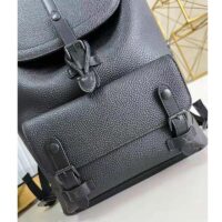 Louis Vuitton LV Unisex Christopher Slim Backpack Black Taurillon Cowhide Leather (1)