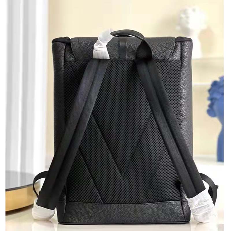 Louis Vuitton Christopher Slim Backpack Black Taurillon Leather