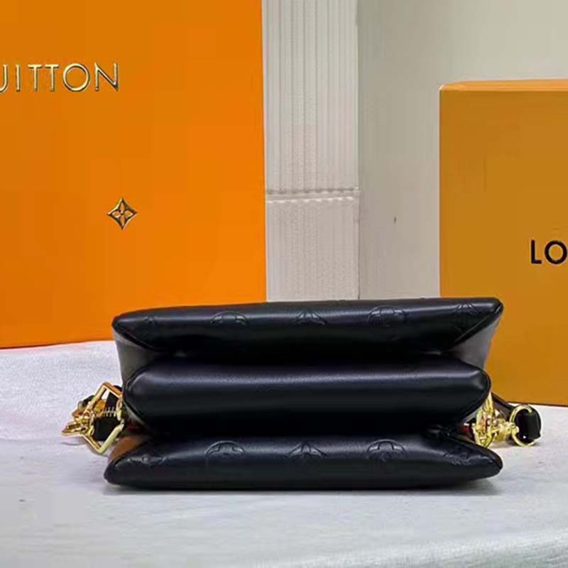 Louis Vuitton Black Monogram Puffy Lambskin Coussin Bb Gold Hardware, 2021, Womens Handbag