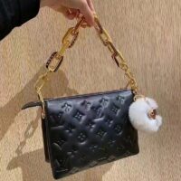 Louis Vuitton LV Unisex Coussin BB Black Monogram-Embossed Puffy Lambskin Calfskin (1)