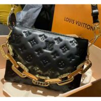 Louis Vuitton LV Unisex Coussin BB Black Monogram-Embossed Puffy Lambskin Calfskin (1)