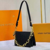 Louis Vuitton LV Unisex Coussin BB Black Monogram-Embossed Puffy Lambskin Calfskin (1)