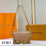 Louis Vuitton LV Unisex Coussin PM Camel Monogram-Embossed Puffy Lambskin Calfskin - immagine 2