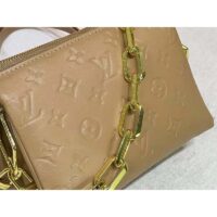 Louis Vuitton LV Unisex Coussin PM Camel Monogram-Embossed Puffy Lambskin Calfskin (7)