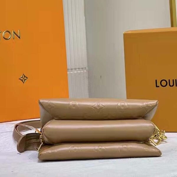 Louis Vuitton LV Unisex Coussin PM Camel Monogram-Embossed Puffy Lambskin Calfskin (3)