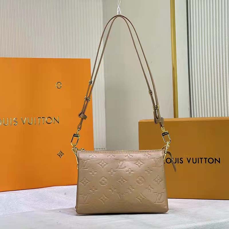 LOUIS VUITTON Coussin PM Monogram Embossed Shoulder Bag Camel