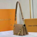 Louis Vuitton LV Unisex Coussin PM Camel Monogram-Embossed Puffy Lambskin Calfskin - immagine 4