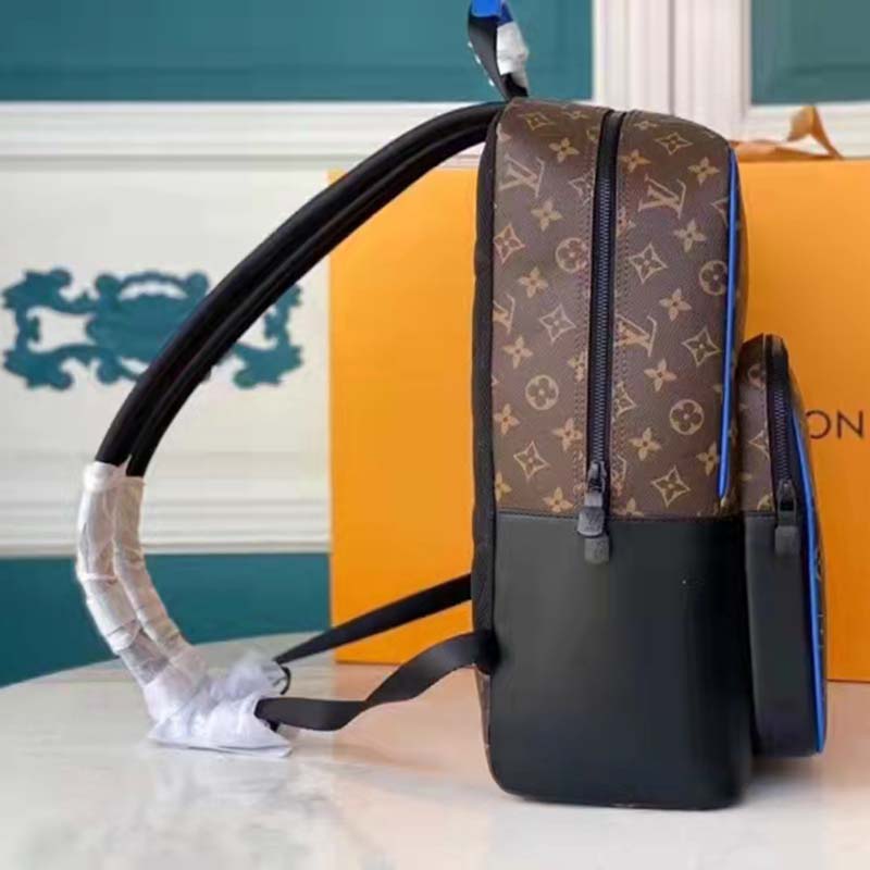 Louis Vuitton Monogram Macassar & Blue Leather Dean Backpack Brown  ref.632579 - Joli Closet
