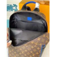 Louis Vuitton LV Unisex Dean Backpack Blue Monogram Macassar Coated Canvas Cowhide Leather (5)