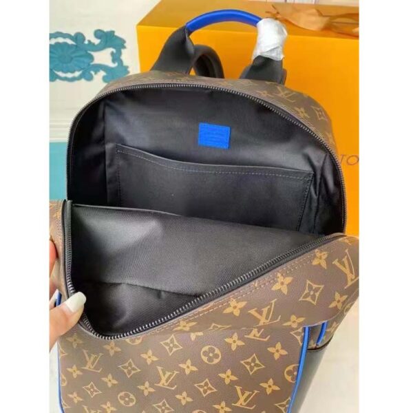 Louis Vuitton LV Unisex Dean Backpack Blue Monogram Macassar Coated Canvas Cowhide Leather (3)