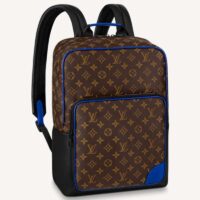 Louis Vuitton LV Unisex Dean Backpack Blue Monogram Macassar Coated Canvas Cowhide Leather (5)