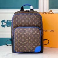 Louis Vuitton LV Unisex Dean Backpack Blue Monogram Macassar Coated Canvas Cowhide Leather (5)