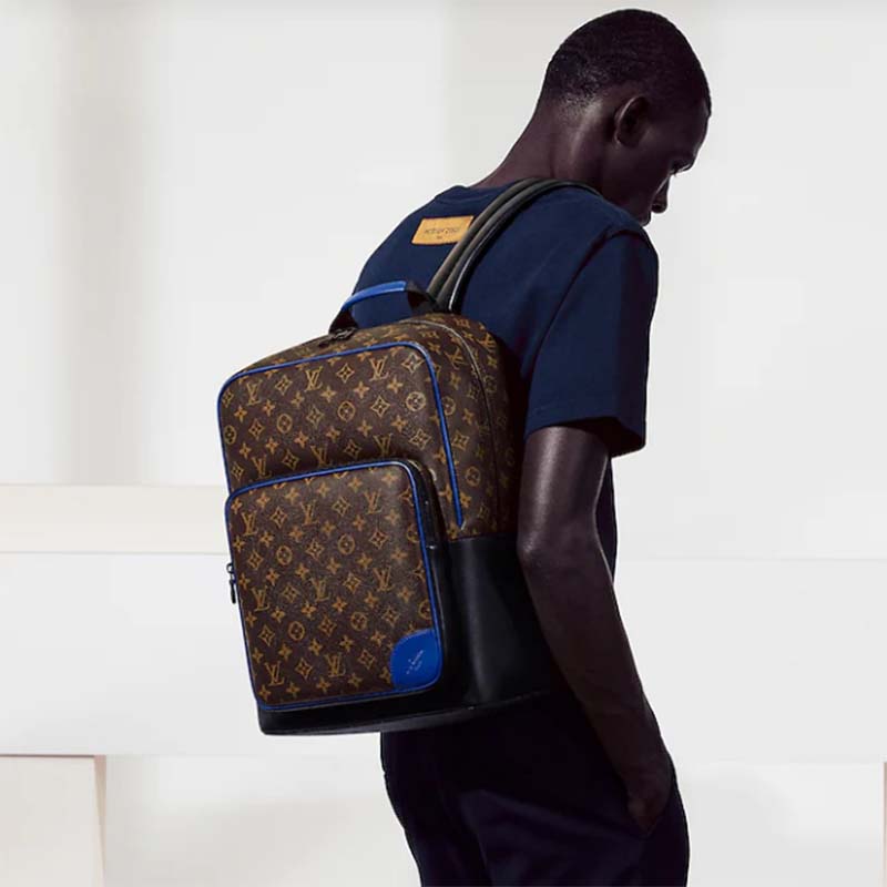 Louis Vuitton LV Unisex Dean Backpack Blue Monogram Macassar