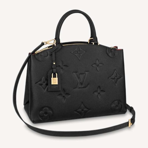 Louis Vuitton LV Unisex Grand Palais Tote Black Monogram Embossed Grained Cowhide Leather (12)