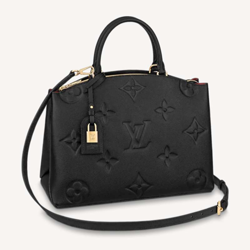 Louis Vuitton LV Unisex Grand Palais Tote Black Monogram Embossed Grained  Cowhide Leather - LULUX