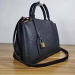 Louis Vuitton LV Unisex Grand Palais Tote Black Monogram Embossed Grained Cowhide Leather - immagine 3