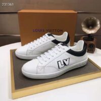 Louis Vuitton LV Unisex Luxembourg Sneaker Black White Perforated Calf Leather (1)