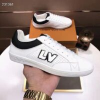 Louis Vuitton LV Unisex Luxembourg Sneaker Black White Perforated Calf Leather (1)