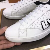 Louis Vuitton LV Unisex Luxembourg Sneaker Black White Perforated Calf Leather (1)
