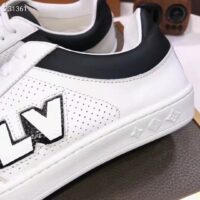 Louis Vuitton LV Unisex Luxembourg Sneaker Black White Perforated Calf Leather (1)