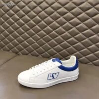 Louis Vuitton LV Unisex Luxembourg Sneaker Blue Perforated Calf Leather Rubber (3)
