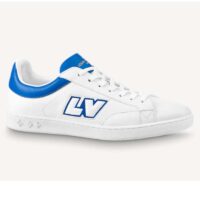 Louis Vuitton LV Unisex Luxembourg Sneaker Blue Perforated Calf Leather Rubber (3)