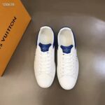 Louis Vuitton LV Unisex Luxembourg Sneaker Blue Perforated Calf Leather Rubber - Image 3