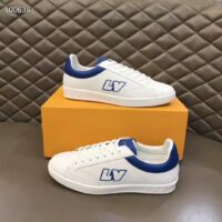 Louis Vuitton LV Unisex Luxembourg Sneaker Blue Perforated Calf Leather Rubber (3)