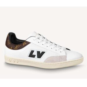 Louis Vuitton LV Unisex Luxembourg Sneaker White Perforated Calf Suede Leather