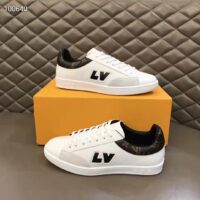 Louis Vuitton LV Unisex Luxembourg Sneaker White Perforated Calf Suede Leather (1)