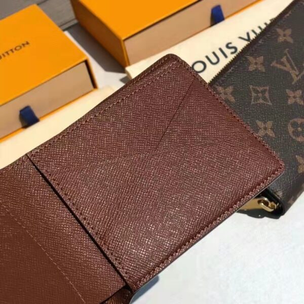 Louis Vuitton LV Unisex Multiple Wallet Brown Coated Canvas Cowhide Leather (4)