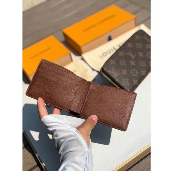 Louis Vuitton LV Unisex Multiple Wallet Brown Coated Canvas Cowhide Leather