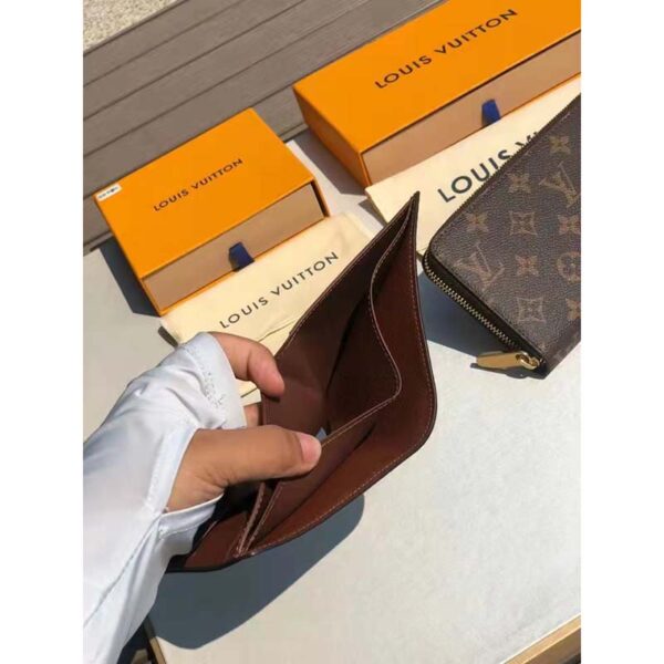 Louis Vuitton LV Unisex Multiple Wallet Brown Coated Canvas Cowhide Leather (7)
