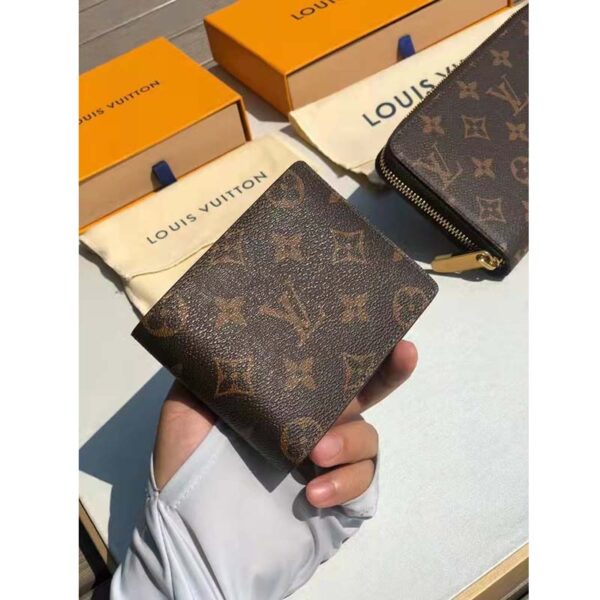 Louis Vuitton LV Unisex Multiple Wallet Brown Coated Canvas Cowhide Leather (8)