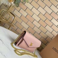 Louis Vuitton LV Women Mylockme Chain Pochette Beige Soft Grained Calfskin