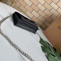 Louis Vuitton LV Unisex Mylockme Chain Pochette Black Soft Grained Calfskin