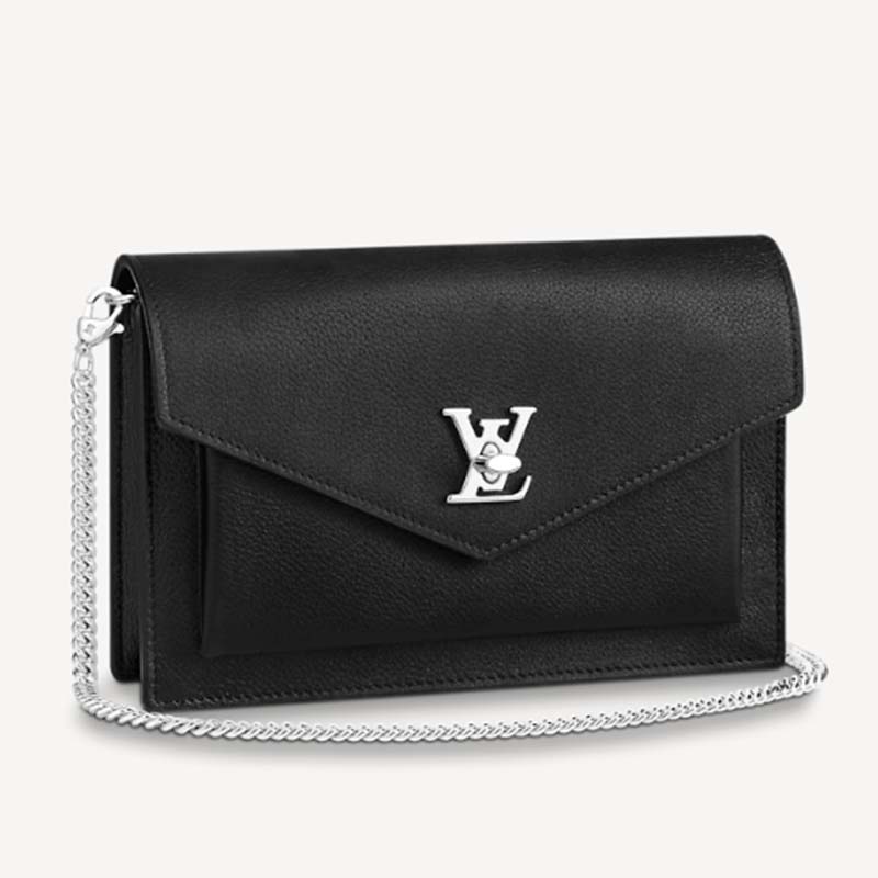 Louis Vuitton Black Calfskin Mylockme Chain Pochette - Shop LV Online