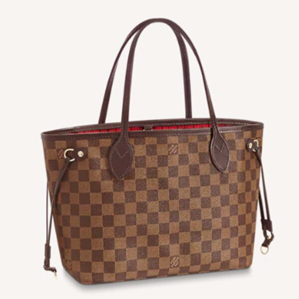 Louis Vuitton LV Unisex Neverfull PM Tote Brown Damier Ebene Coated Canvas (1)