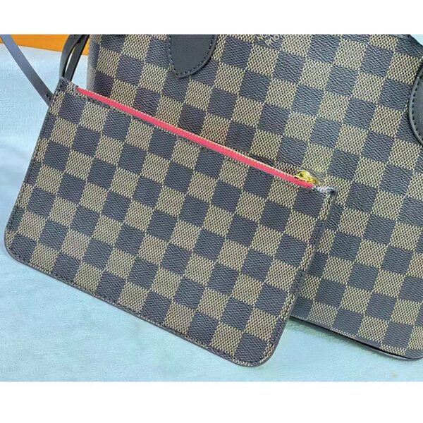 Louis Vuitton LV Unisex Neverfull PM Tote Brown Damier Ebene Coated Canvas (6)