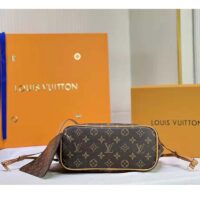 Louis Vuitton LV Unisex Neverfull PM Tote Brown Monogram Coated Canvas Cowhide