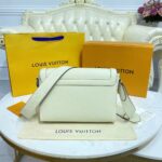 Louis Vuitton LV Unisex New Flap Messenger Beige Taiga Cowhide Leather – Image 4