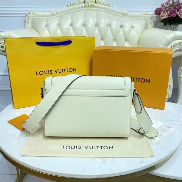Louis Vuitton LV Unisex New Flap Messenger Beige Taiga Cowhide Leather (6)