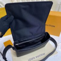 Louis Vuitton LV Unisex New Flap Messenger Black Taiga Cowhide Leather (1)