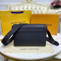 Louis Vuitton LV Unisex New Flap Messenger Black Taiga Cowhide Leather (1)