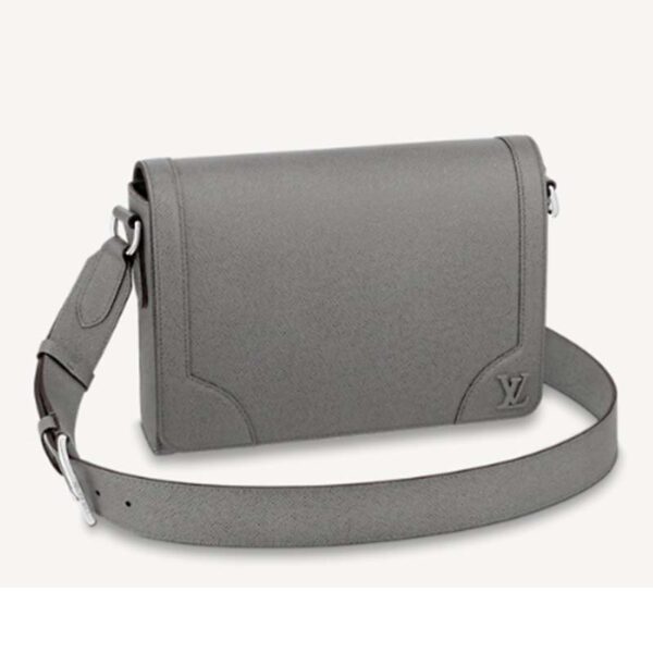 Louis Vuitton LV Unisex New Flap Messenger Grey Taiga Cowhide Leather