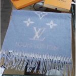 Louis Vuitton LV Unisex Studdy Reykjavik Scarf Denim Blue Allover Monogram Jacquard Weave - Image 2