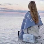 Louis Vuitton LV Unisex Studdy Reykjavik Scarf Denim Blue Allover Monogram Jacquard Weave - Image 7