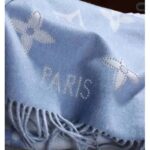 Louis Vuitton LV Unisex Studdy Reykjavik Scarf Denim Blue Allover Monogram Jacquard Weave - Image 5