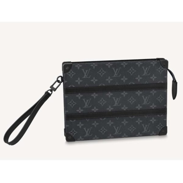 Louis Vuitton LV Unisex Trunk Pouch Black Monogram Eclipse Canvas Leather (2)