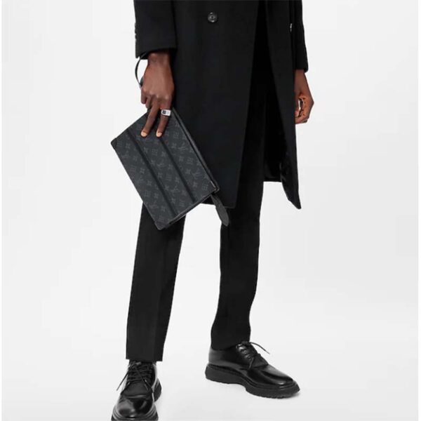 Louis Vuitton LV Unisex Trunk Pouch Black Monogram Eclipse Canvas Leather (3)